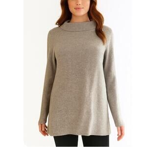 Apt. 9 Mock neck sweater beige/tan long sleeve SZ M long torse fit